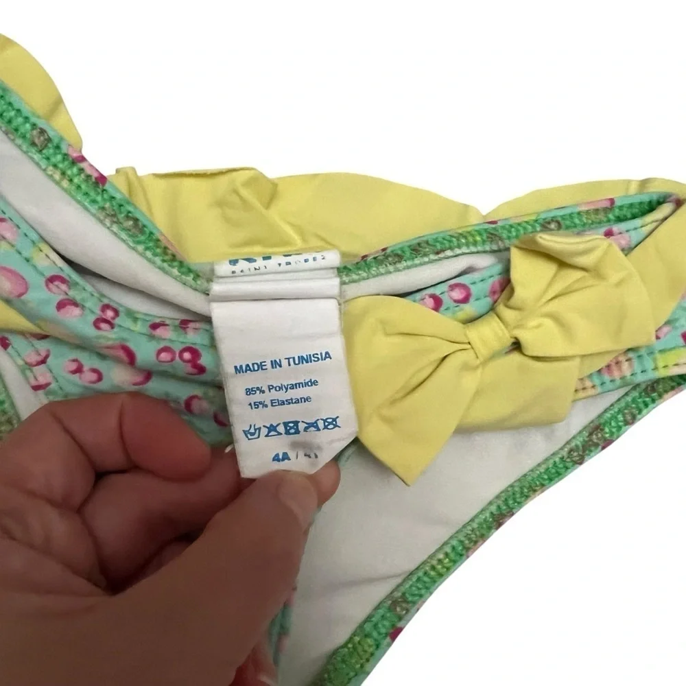 Kiwi| Kids Swimsuit Bikini with Yellow Bow Accent- Size 4